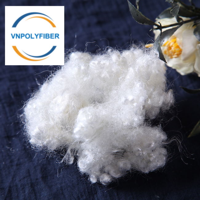 Recycled polyester staple fiber 15D 64mm hollow conjugated siliconized